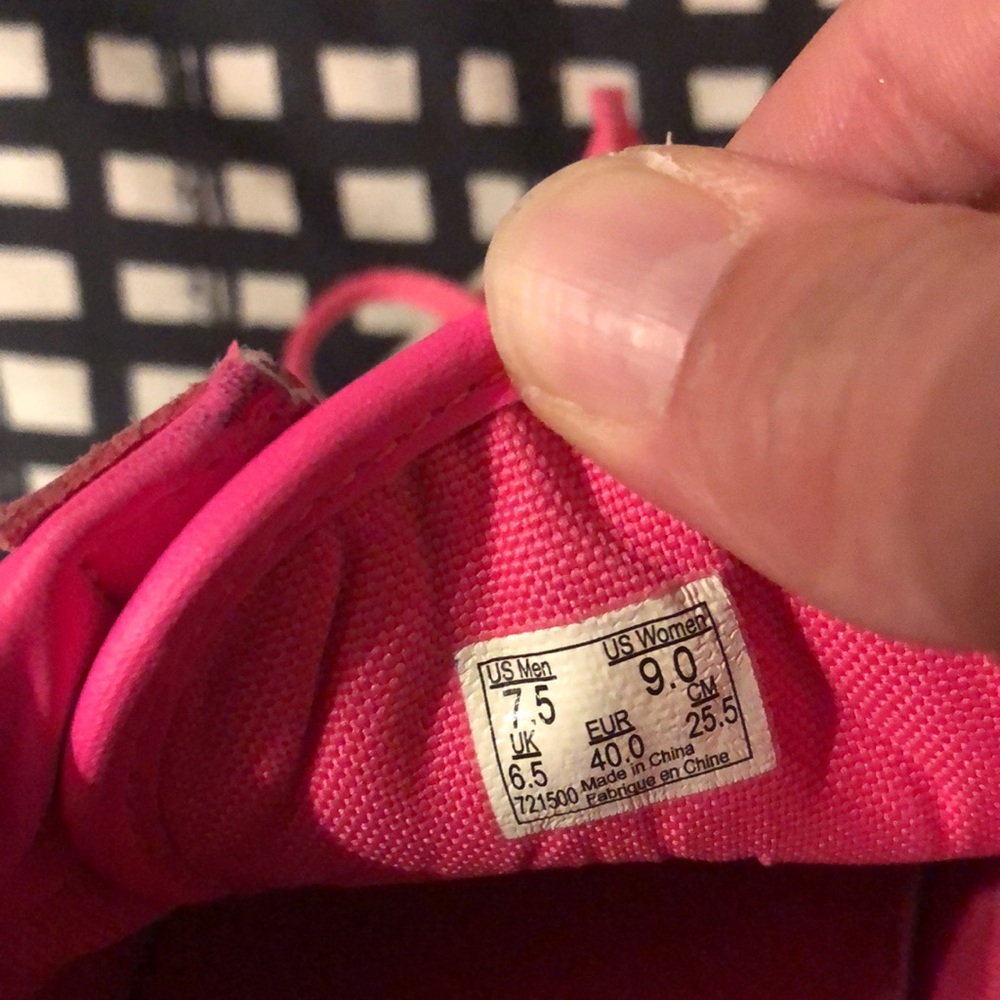 Neon Pink Leather Vans Size 9 - Picture 7 of 16